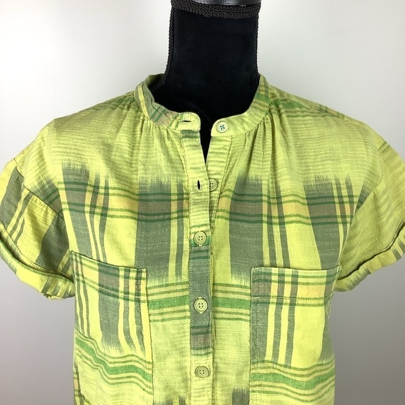 ANTHROPOLOGIE PILCRO PLAID COTTON BLOUSE NWT - Picture 4 of 13